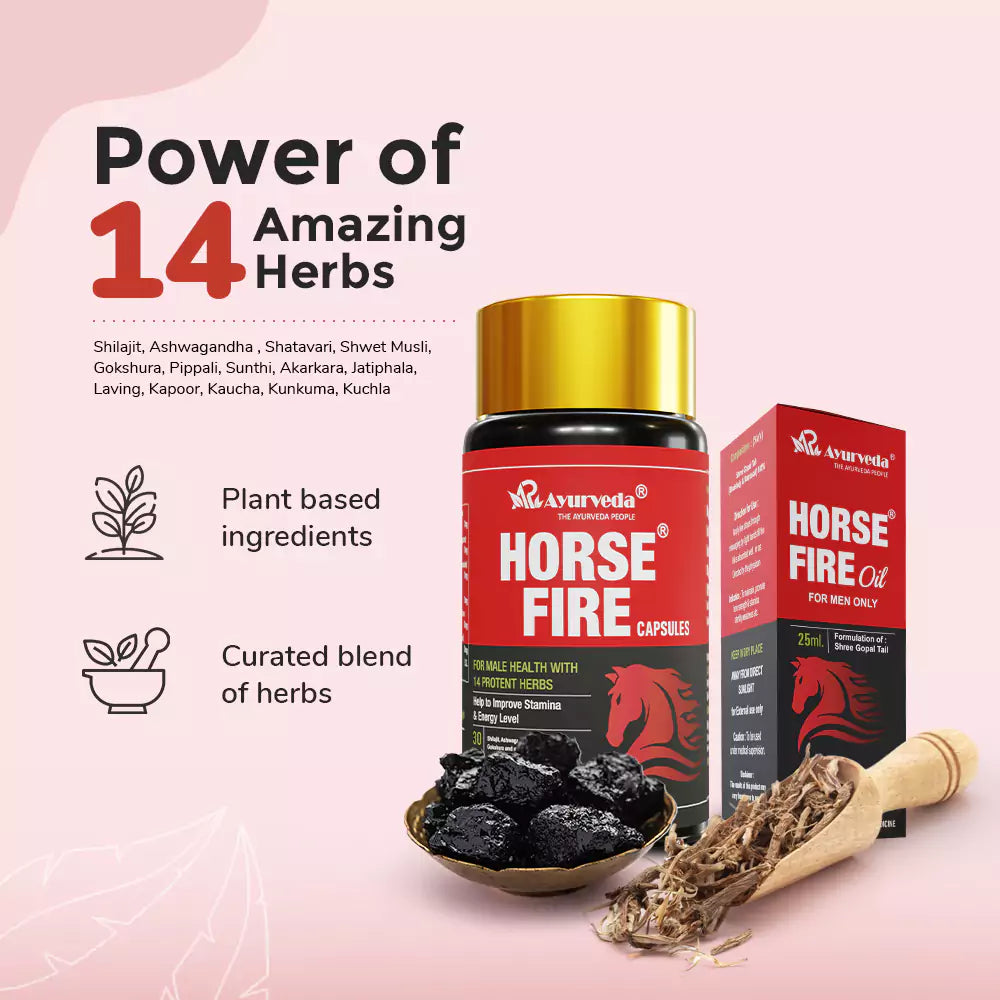Horse Fire Capsule & Oil - Ayurvedic Stamina Booster For Men